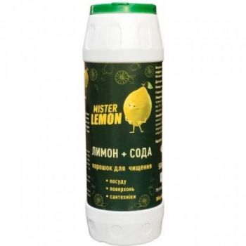 Порошок для чищення Mister Lemon Лимон + Сода 500г (4820178064682) Порошок для чищення Mister Lemon Лимон + Сода 500г (4820178064682) | Фото 1