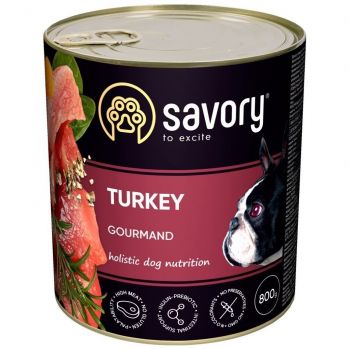 Вологий корм для дорослих собак Savory з індичкою 800 г (4820232630525) | Фото 1