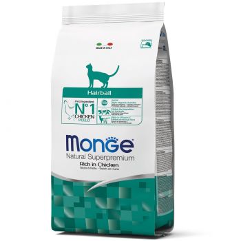 Сухий корм для кішок всіх порід Monge Cat Hairball зі смаком курки, кукурудзи та рису 0,4 кг (8009470005227) | Фото 1