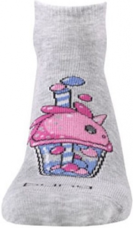 Шкарпетки для дівчаток Duna 27-30 1 пара світло-сірі з принтом Коктейль (4823094646031) | Фото 2