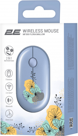 Миша 2E MF300 Flora Mallow Silent WL BT Blue (2E-MF300WFLORABL) Миша 2E MF300 Flora Mallow Silent WL BT Blue (2E-MF300WFLORABL) | Фото 2
