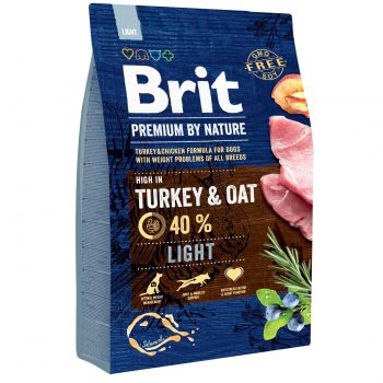 Сухий корм для собак Brit Premium Light із надмірною вагою зі смаком індички 3 кг (8595602526581) | Фото 1