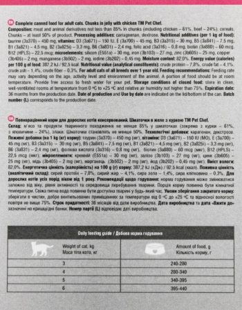 Вологий корм для котів Pet Chef з Куркою 415 г (4820255193564) Вологий корм для котів Pet Chef з Куркою 415 г (4820255193564) | Фото 4