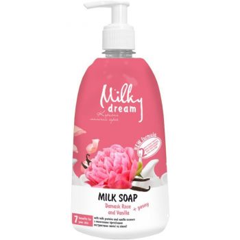Крем-мило рідке Milky Dream Дамаська Троянда і ваніль 1 л (4820205300400) Крем-мило рідке Milky Dream Дамаська Троянда і ваніль 1 л (4820205300400) | Фото 1