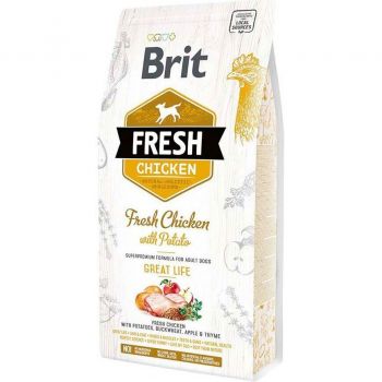 Сухий корм Brit Fresh Great Life для собак з куркою та картоплею 2.5 кг (8595602530748) | Фото 1