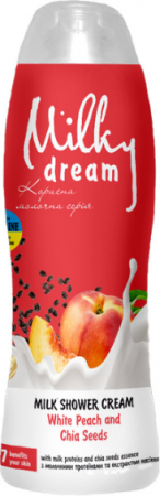 Молочний крем-гель для душу Milky Dream Білий персик і насіння чіа 500мл (4820205302329) | Фото 1