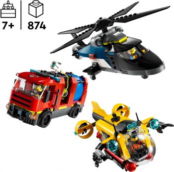 Конструктор LEGO City Ремікс вертольотів, пожежних машин і підводних човнів (60462) | Фото 2