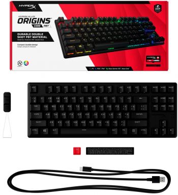 Ігрова клавіатура HyperX Alloy Origins Core PBT Red USB RGB EN/UA, Black (639N7AA) Ігрова клавіатура HyperX Alloy Origins Core PBT Red USB RGB EN/UA, Black (639N7AA) | Фото 8