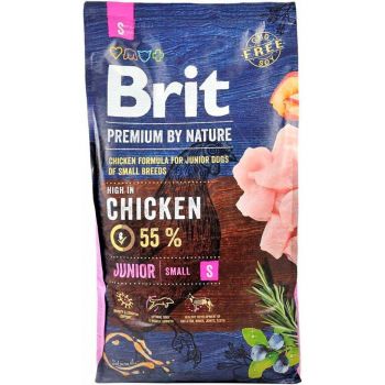 Сухий корм Brit Premium для молодих собак дрібних порід вагою 1-10 кг з куркою від 1 до 12 м 8кг | Фото 1