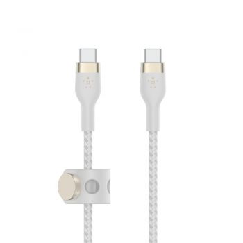 Belkin USB-C - USB-C, BRAIDED SILICONE, 1m, white (CAB011BT1MWH) | Фото 3