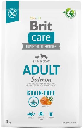 Корм для собак маленьких та середніх порід Brit Care Dog Grain-free Adult беззерновий з лососем 3кг (8595602558841) | Фото 2