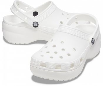 Крокси жіночі Crocs Classic Platform Clog 206750-100 39-40 (W9) білі (191448678484) | Фото 3