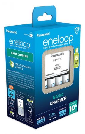 PANASONIC Basic Charger+ Eneloop 4AA 1900 mAh New (K-KJ51MCD40E) | Фото 3