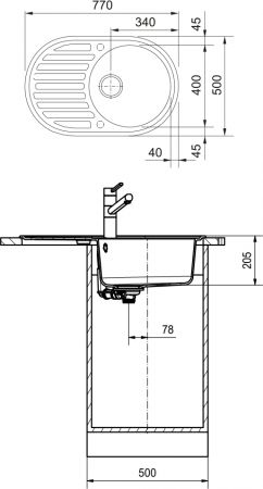 Мийка кухонна FRANKE Ronda 770х500х205мм (114.0668.599) Мийка кухонна FRANKE Ronda 770х500х205мм (114.0668.599) | Фото 2