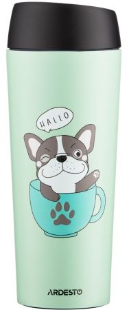Термочашка ARDESTO Coffee time Frenchie 450 мл, зелена, нержавіюча сталь (AR2645DG) | Фото 1