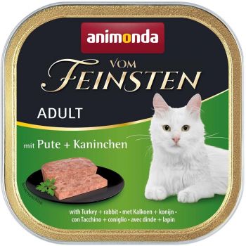 Корм вологий для котів Vom Feinsten з індичкою та кроликом 100 г (4017721832052) | Фото 1