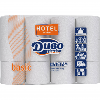 Туалетний папір Диво Бізнес Basic Hotel Edition 2 шари 24шт (4820003837788) | Фото 1