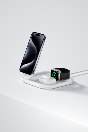Бездротовий зарядний пристрій BELKIN 3в1 Magnetic Foldable iPhone/Watch/AirPods Qi2 15W, White Бездротовий зарядний пристрій BELKIN 3в1 Magnetic Foldable iPhone/Watch/AirPods Qi2 15W, White | Фото 4