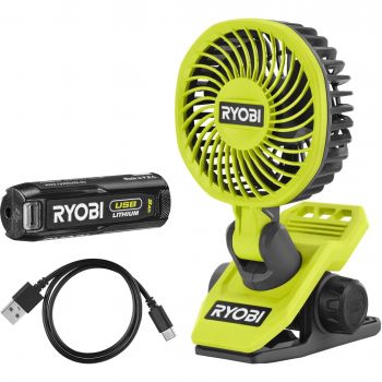 Вентилятор акумуляторний RYOBI USB Lithium RCF4-120G (5133006143) | Фото 1