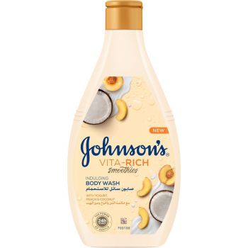 Гель для душу Johnson's Vita Rich з йогуртом, кокосом та екстрактом персика 400 мл (3574661385716) Купить гель и скраб для тела Гель для душу Johnson's Vita Rich з йогуртом, кокосом та екстрактом персика 400 мл (3574661385716) | Фото 1