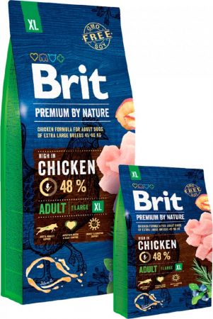 Сухий корм для дорослих собак гігантських порід Brit Premium Adult XL зі смаком курки 15 кг(8595602526529) | Фото 2