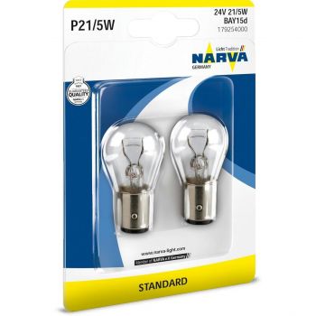 Лампа Narva розжарювання 24V P21/5W 21/5W Ba15D (NV_17925) | Фото 1