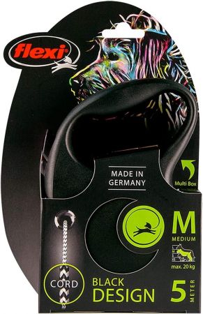Повідець-рулетка Flexi Black Design M до 20 кг 5 м чорний (4000498033401) | Фото 3
