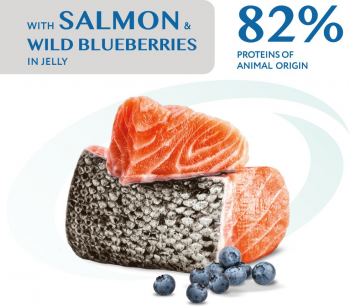 Вологий корм Optimeal для стерилізованих кішок з лососем та чорницею в желе 85г (b2712102) | Фото 9