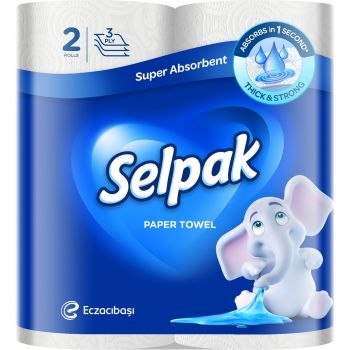 Купить бумажное полотенце Рушники кухонні SELPAK тришарові 2 шт (8690530015029) | Фото 1