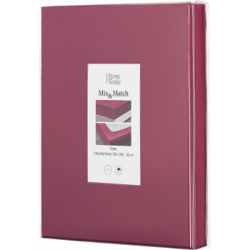 Простирадло на резинці ARDESTO Mix&Match, 160х200+30см, 100% бавовна, сатин, ягідний (ART1620FSR) | Фото 2