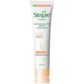 Крем для обличчя Simple Protect & Glow потрійний захист із SPF 30 40 мл (8717163866900) | Фото 1