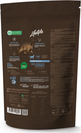 Сухий беззерновий корм для котів Nature's Protection Lifestyle Sterilised із білою рибою 400 г | Фото 1