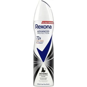 Антиперспірант-аерозоль REXONA 72H невидимий на чорному і білому 150 мл (8720181450419) Антиперспірант-аерозоль REXONA 72H невидимий на чорному і білому 150 мл (8720181450419) | Фото 1