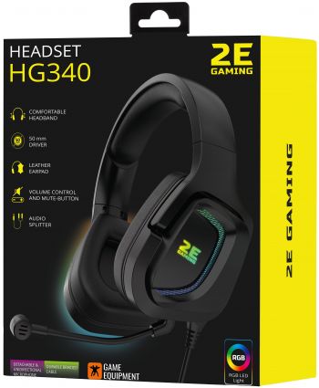 Ігрова гарнітура 2E Gaming HG340 RGB 3.5mm Black (2E-HG340BK) | Фото 12