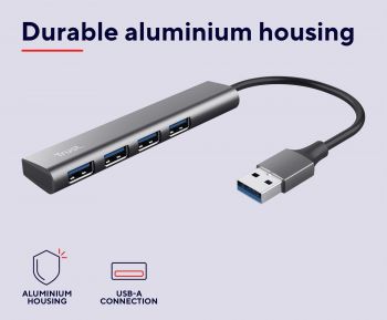 Купить USB хаб TRUST Halyx 4-Port USB-A 3.2 Grey (24947_TRUST) | Фото 9
