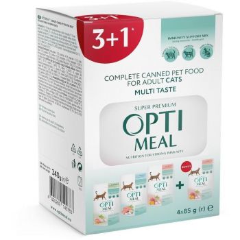 Вологий корм Optimeal для дорослих котів 4*85г | Фото 1
