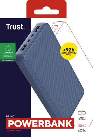 Портативний акумулятор TRUST Primo ECO 20000 mAh Blue (25026_TRUST) Портативний акумулятор TRUST Primo ECO 20000 mAh Blue (25026_TRUST) | Фото 6