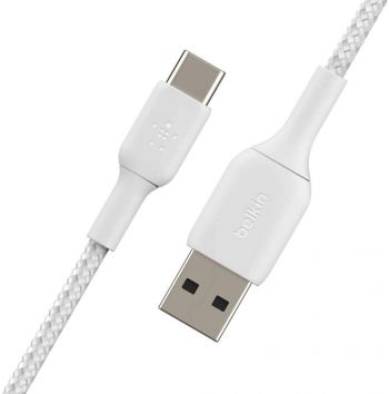BELKIN USB-A - USB-С, BRAIDED, 1m, white (CAB002BT1MWH) | Фото 3
