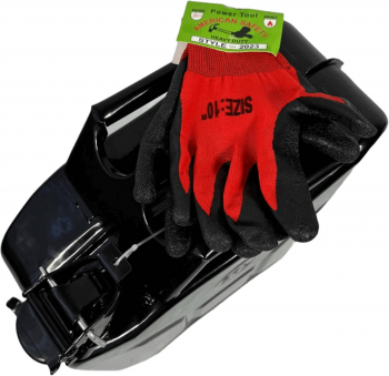 Каністра металева Poputchik для палива 20 л з рукавичками Чорна (28-031-IS) | Фото 3