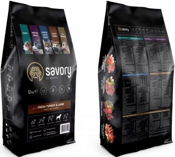Savory зі свіжим м'ясом індички та ягняти 12 кг (4820232630273) | Фото 4