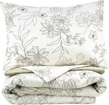 Набір постільної білизни 2,0сп ARDESTO Gloria, 200х220см, сатин, квіти, бежевий (ART2022BW) | Фото 3