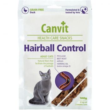 Ласощі для котів Canvit Hairball Control для легкого виведення грудок шерсті 100г (can514083) | Фото 1