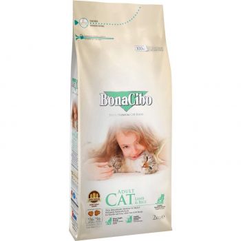 Сухий корм для дорослих кішок всіх порід BonaCibo Adult Cat Lamb&Rice ягня з рисом 2 кг | Фото 1