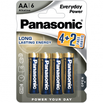 Батарейки PANASONIC Everyday Power AA BLI 6 Alkaline (LR6REE/6B2F) | Фото 1