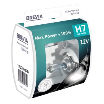 Лампа Brevia галогенова H7 12V 55W PX26d Max Power +100% S2 (12070MPS) | Фото 1