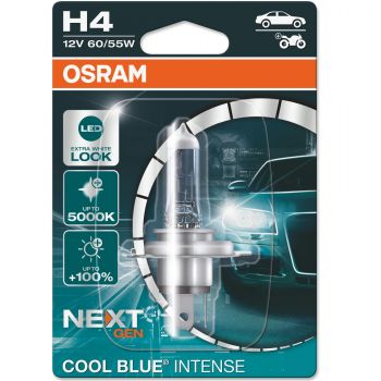 Лампа Osram галогенова 12V H4 60/55W P43T Cool Blue Intense Next Gen +100% Up To 5000K (OS_64193_CBN-01B) | Фото 1