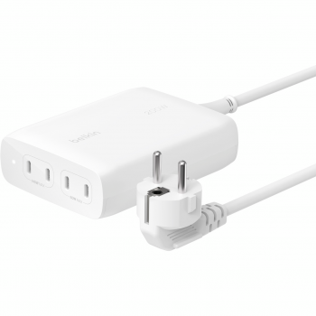 Мережевий зарядний пристрій Belkin 200W GAN PD PPS 4хUSB-С White (WCH015VFWH) | Фото 1
