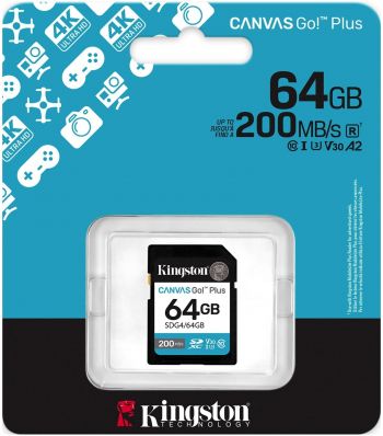 Карта пам'яті KINGSTON SD  64GB C10 UHS-I U3 V30 R200MB/s (SDG4/64GB) | Фото 3