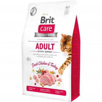 Сухий корм Brit Care Cat GF Adult Activity Suppor з куркою та індичкою, 2кг (8595602540822) | Фото 1
