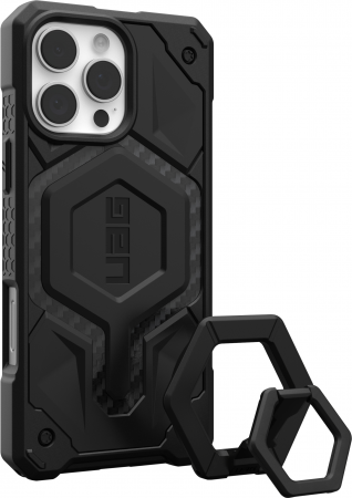 Чохол + магнітне кільце-тримач UAG для Apple iPhone 16 Pro Max Monarch Pro Magsafe Carbon Fiber | Фото 2